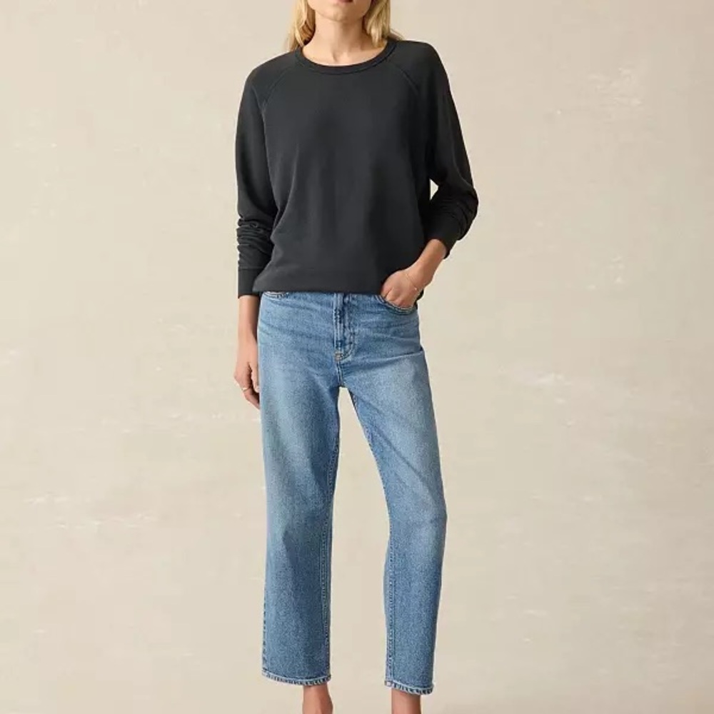 Faherty beach crew sweatshirt xl. Washed black